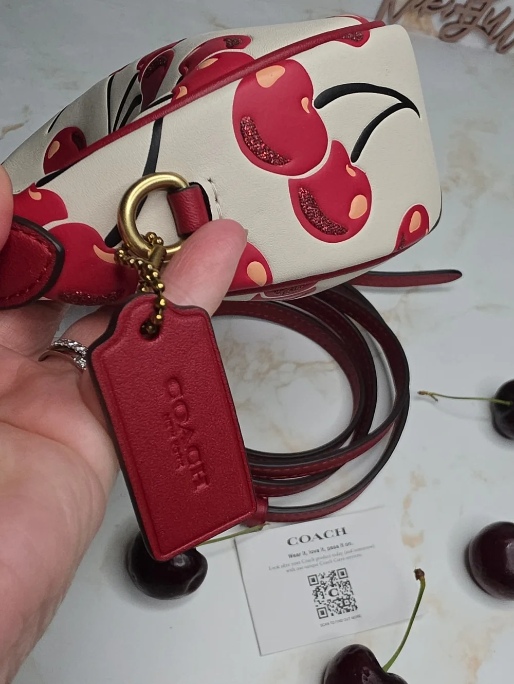 COACH Jonie Bag With Cherry Print Crossbody New